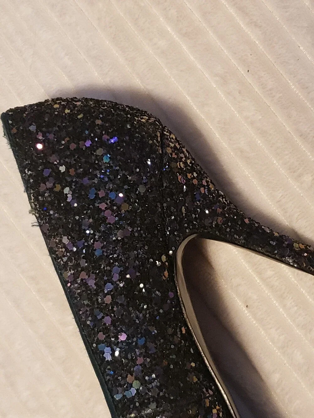 Nine West Women's Navy Purple Glitter Pointed Toe 4